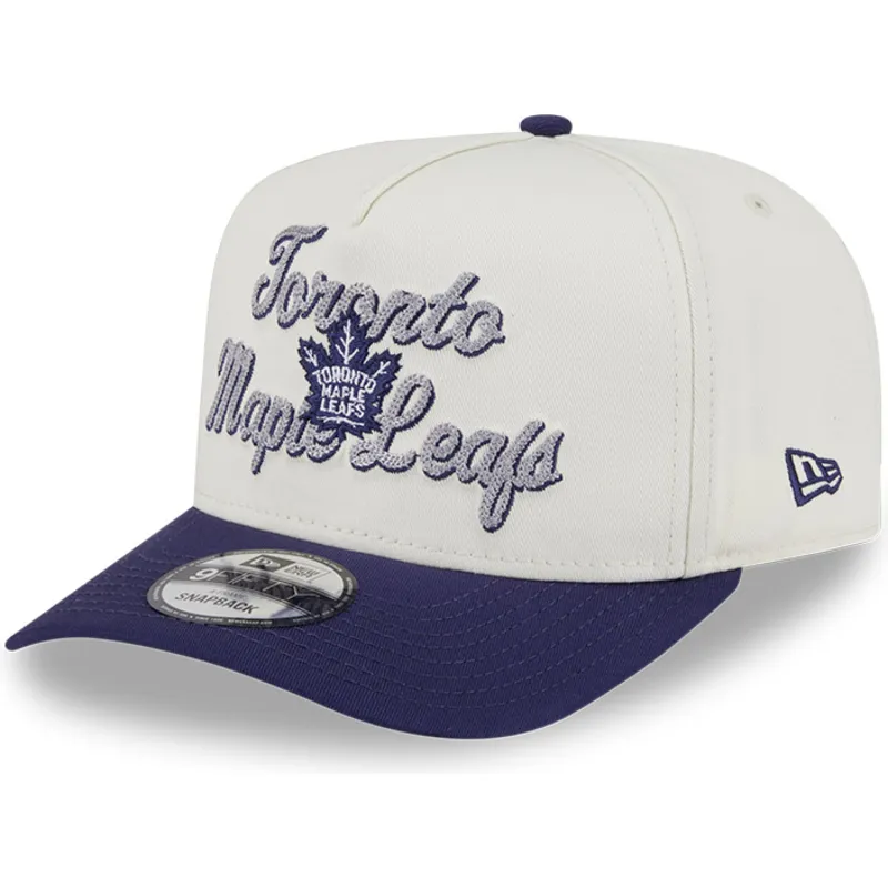 siltovka-zaoblena-bezova-snapback-9fifty-a-frame-chainstitch-toronto-maple-leafs-nhl-new-era
