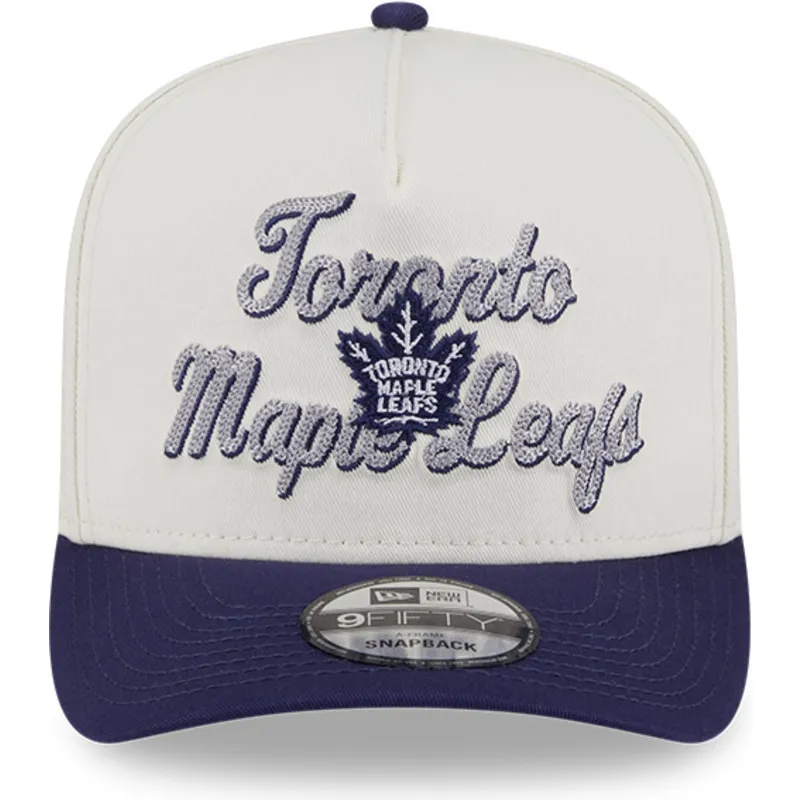 siltovka-zaoblena-bezova-snapback-9fifty-a-frame-chainstitch-toronto-maple-leafs-nhl-new-era