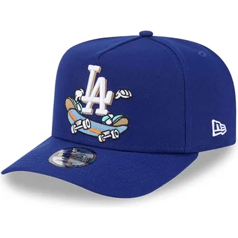 Blaue Snapback-Cap mit gebogenem Schirm 9FIFTY A Frame Cartoon der Los Angeles Dodgers MLB von New Era