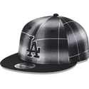 schwarze-snapback-kappe-9fifty-retro-crown-plaid-der-los-angeles-dodgers-mlb-von-new-era