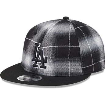 Καπέλο μαύρο snapback 9FIFTY Retro Crown Plaid των Los Angeles Dodgers MLB της New Era