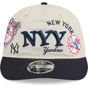new-era-new-york-yankees-mlb-9fifty-retro-crown-scatter-snapback-kappe-mit-gebogenem-schirm-in-beige-und-marineblau