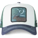 capslab-beasts-cas2-for3-forest-trucker-kappe-in-weiss-grun-und-blau-mit-hirschmotiv