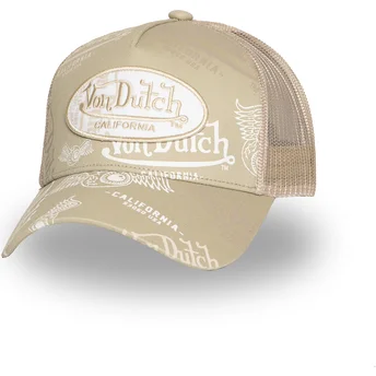Šiltovka zaoblená béžová snapback CAFE05 Von Dutch