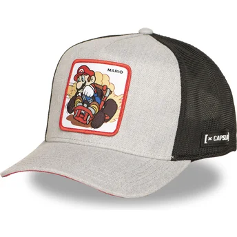Gorra trucker gris y negra Mario Kart SMK3 VRO Super Mario Bros. de Capslab