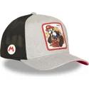 grau-schwarze-trucker-kappe-mario-kart-smk3-vro-super-mario-bros-von-capslab