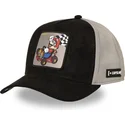 capslab-super-mario-bros-smk3-che-mario-kart-schwarze-und-graue-trucker-kappe
