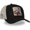 capslab-super-mario-bros-smk3-che-mario-kart-schwarze-und-graue-trucker-kappe