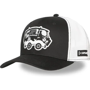 Schwarze und weiße Trucker-Kappe The Mystery Machine SD3 VAN Scooby-Doo von Capslab