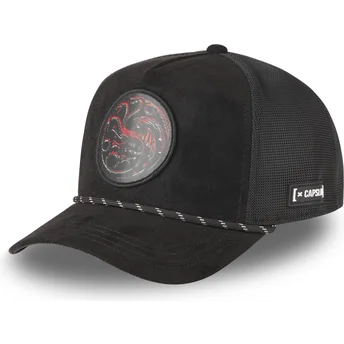 Šiltovky zaoblená kamionista čierna snapback Casa Targaryen HOD SYM Juego Dom Targaryenovcov Hra o tróny Capslab