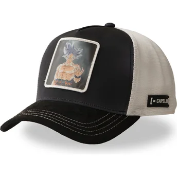 Trucker Cap schwarz und weiß Son Goku Ultra Instinct DBS7 UIC Dragon Ball von Capslab
