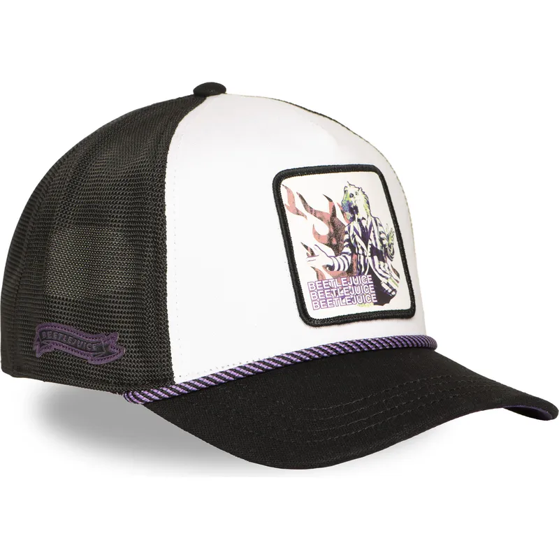 trucker-cap-schwarz-und-weiss-beetlejuice-btj-bee-beetlejuice-von-capslab