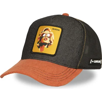 Trucker-Cap schwarz und braun Marilyn Monroe Queen FAM QUE Famous von Capslab
