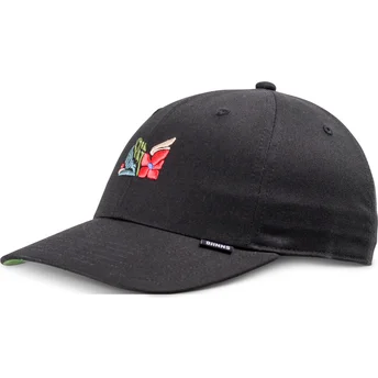 Gorra curva negra ajustable M-Flowers de Djinns