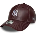 gorra-curva-granate-ajustable-9forty-topstitch-pu-de-new-york-yankees-mlb-de-new-era