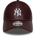 gorra-curva-granate-ajustable-9forty-topstitch-pu-de-new-york-yankees-mlb-de-new-era