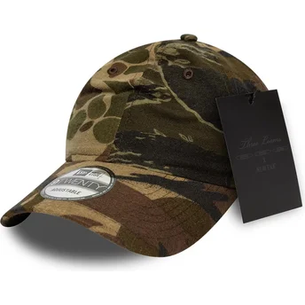 Gorra curva camuflaje ajustable 9TWENTY Brushed Cotton Three Looms Woodland de New Era