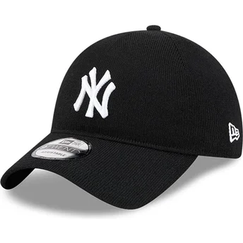 New York Yankees MLB 9TWENTY verstellbare schwarze Curved Cap aus Merinowolle von New Era