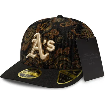 59FIFTY Low Profile Floral Cord Three Looms Bedruckte Kord-Kappe der Oakland Athletics MLB von New Era in Schwarz