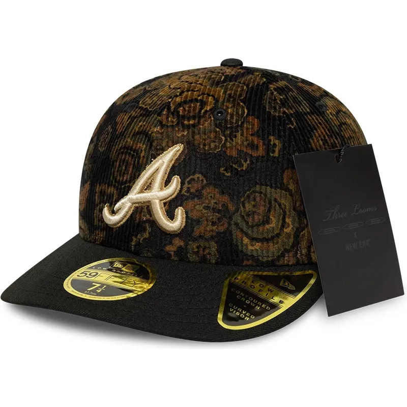 siltovky-zaoblena-cierna-upraveny-59fifty-low-profile-floral-cord-three-looms-printed-corduroy-atlanta-braves-mlb-new-era