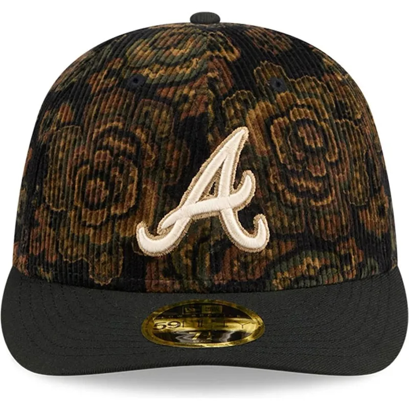 cap-zaoblena-black-ajustada-59fifty-low-profile-floral-cord-three-looms-printed-corduroy-atlanta-braves-mlb-new-era