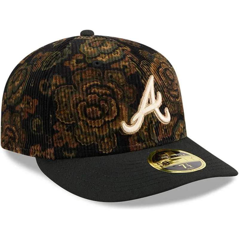 siltovky-zaoblena-cierna-upraveny-59fifty-low-profile-floral-cord-three-looms-printed-corduroy-atlanta-braves-mlb-new-era
