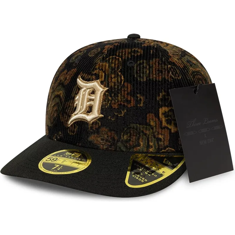 siltovka-zaoblena-cierna-upravena-59fifty-low-profile-floral-cord-three-looms-printed-corduroy-detroit-tigers-mlb-new-era