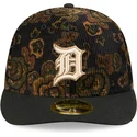 schwarze-gebogene-kappe-59fifty-low-profile-floral-cord-three-looms-bedruckter-kord-detroit-tigers-mlb-von-new-era