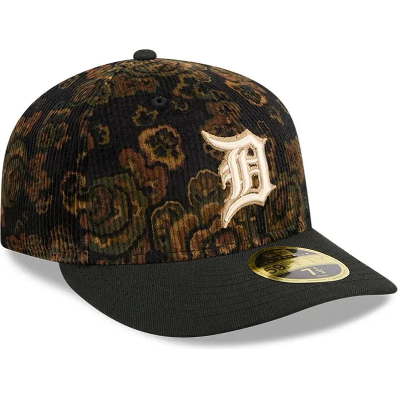 cap-zaoblena-black-ajustada-59fifty-low-profile-floral-cord-three-looms-printed-corduroy-detroit-tigers-mlb-new-era