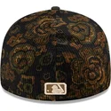 schwarze-gebogene-angepasste-kappe-59fifty-low-profile-floral-cord-three-looms-printed-corduroy-von-detroit-tigers-mlb-von-new-e