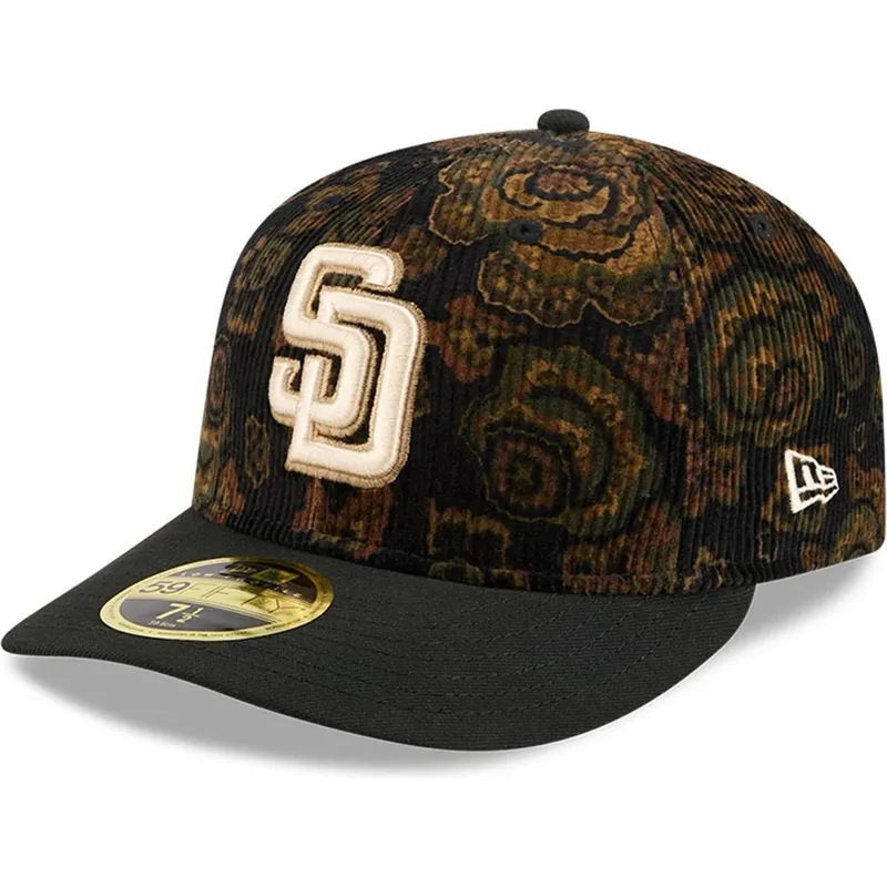 siltovky-zaoblena-cierna-upraveny-59fifty-low-profile-floral-cord-three-looms-printed-corduroy-san-diego-padres-mlb-new-era