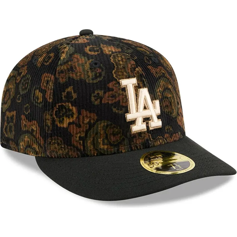 cap-zaoblena-black-ajustada-59fifty-low-profile-floral-cord-three-looms-printed-corduroy-los-angeles-dodgers-mlb-new-era