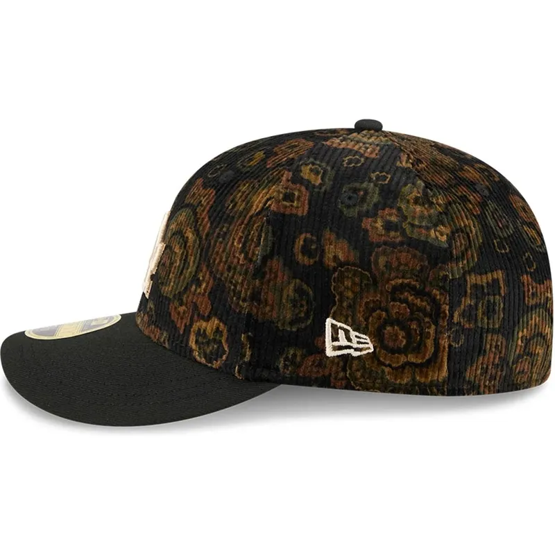 schwarze-gebogene-angepasste-59fifty-low-profile-floral-cord-three-looms-printed-corduroy-kappe-der-los-angeles-dodgers-mlb-von-