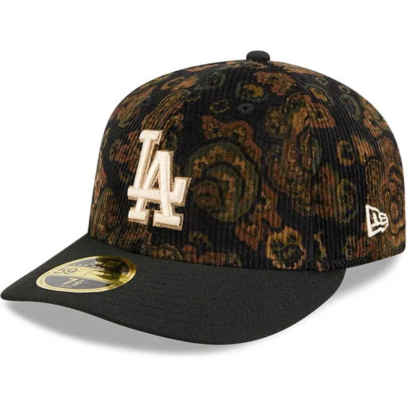 cap-zaoblena-black-ajustada-59fifty-low-profile-floral-cord-three-looms-printed-corduroy-los-angeles-dodgers-mlb-new-era