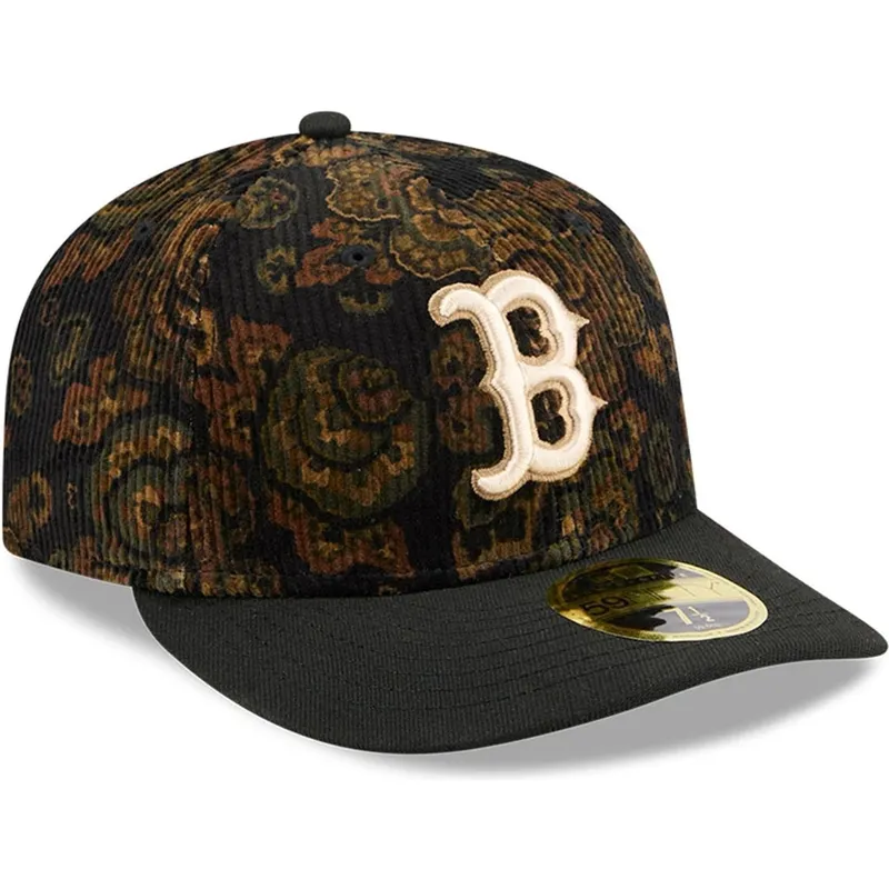 cap-zaoblena-black-ajustada-59fifty-low-profile-floral-cord-three-looms-printed-corduroy-boston-red-sox-mlb-new-era