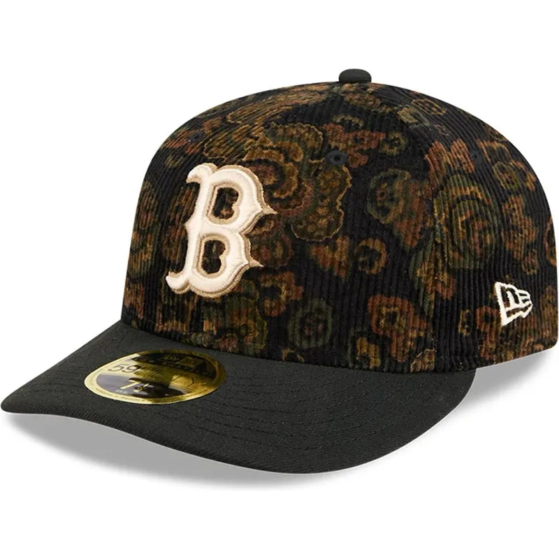 cap-zaoblena-black-ajustada-59fifty-low-profile-floral-cord-three-looms-printed-corduroy-boston-red-sox-mlb-new-era