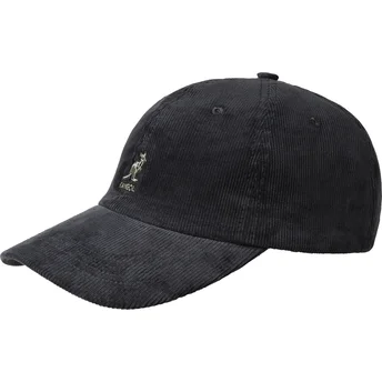 Šiltovky zaoblená čierna nastaviteľný pásik Cord Baseball Black Kangol