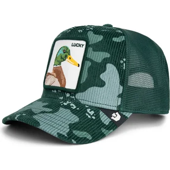 Goorin Bros. The Farm Trucker-Cap in Entengrün Cord Camo.