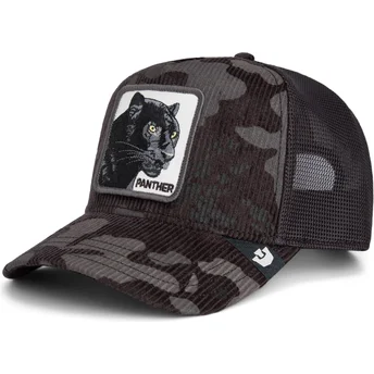 Gorra trucker negra pantera Panther Corduroy Camo The Farm de Goorin Bros.