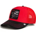 gorra-trucker-roja-y-negra-bufalo-ruthless-buffalo-suede-the-farm-de-goorin-bros