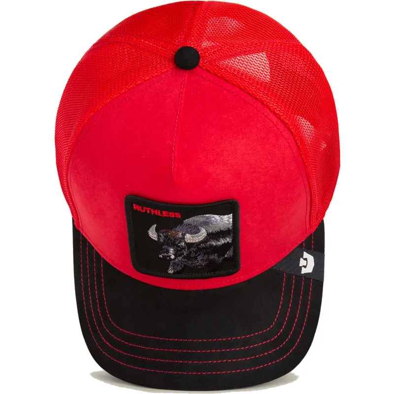 siltovka-zaoblena-cervena-snapback-ruthless-buffalo-suede-the-farm-goorin-bros