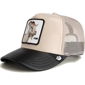 Goorin Bros. Goat Him Courtside The Farm Beige and Black Trucker Hat