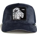 siltovka-zaoblena-tmavomodra-snapback-king-lion-velour-the-farm-goorin-bros