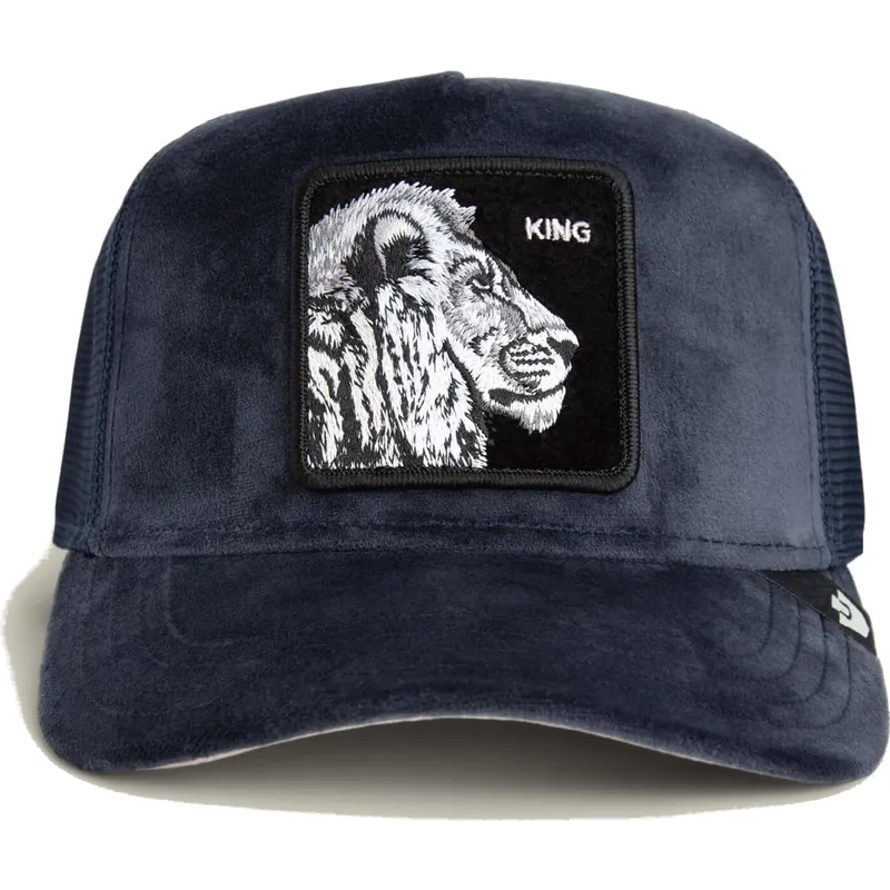 siltovka-zaoblena-tmavomodra-snapback-king-lion-velour-the-farm-goorin-bros