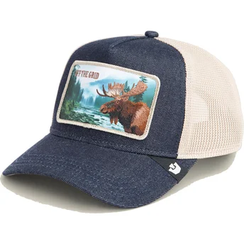 Goorin Bros. blaue und weiße Trucker-Kappe Elch Off The Grid Staycation Homestead The Farm.