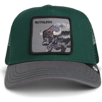 Gorra trucker verde y gris búfalo Ruthless Two-Tone Buffalo Sport The Farm de Goorin Bros.