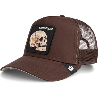 Braune Trucker-Kappe mit Totenkopf The Cancelled Skull Grit The Farm von Goorin Bros.
