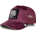 goorin-bros-the-farm-savage-tiger-velour-trucker-kappe-in-bordeaux-mit-tiger