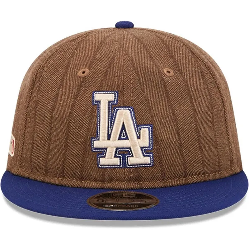cap-rovna-brown-adjustable-strap-9fifty-retro-crown-wool-pinstripe-los-angeles-dodgers-mlb-new-era