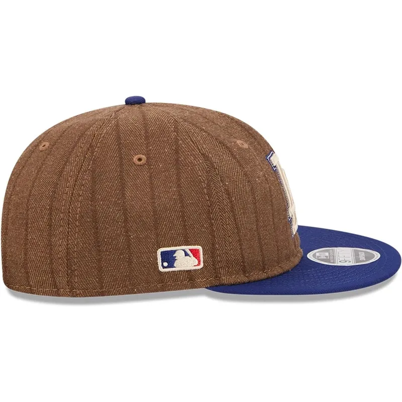 cap-rovna-brown-adjustable-strap-9fifty-retro-crown-wool-pinstripe-los-angeles-dodgers-mlb-new-era